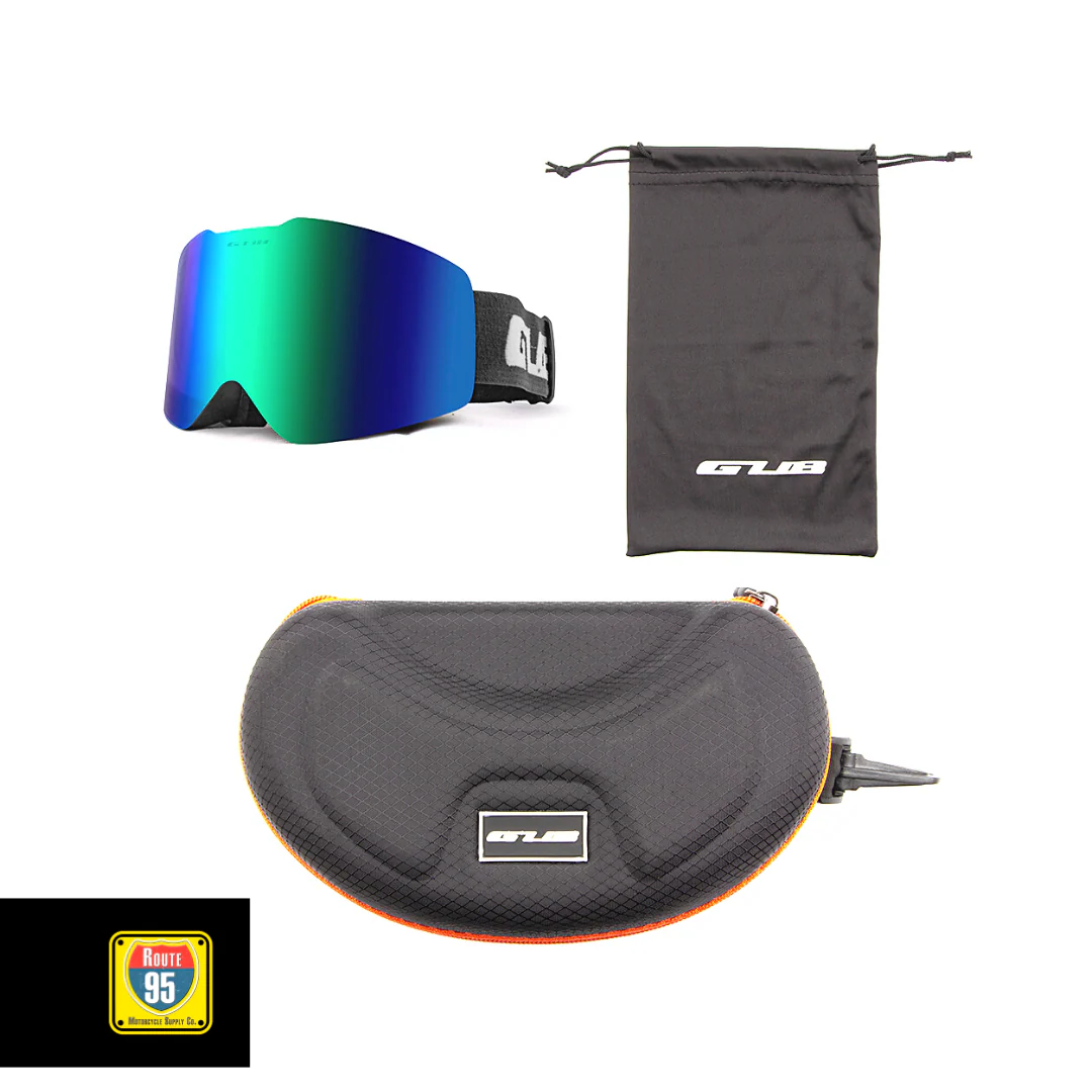 GUB Rally Pro Goggles- Matte Black-Green Lens - Image 8