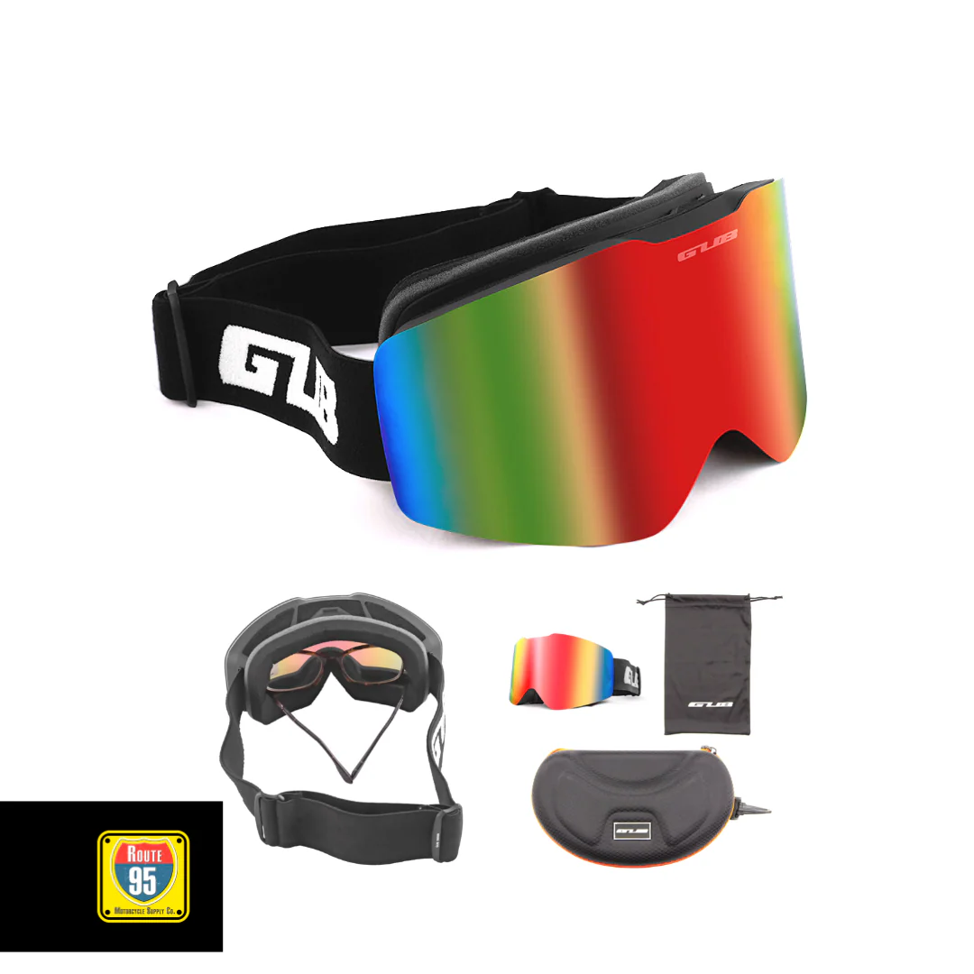 GUB Rally Pro Goggles- Matte Black-Red Lens - Image 8