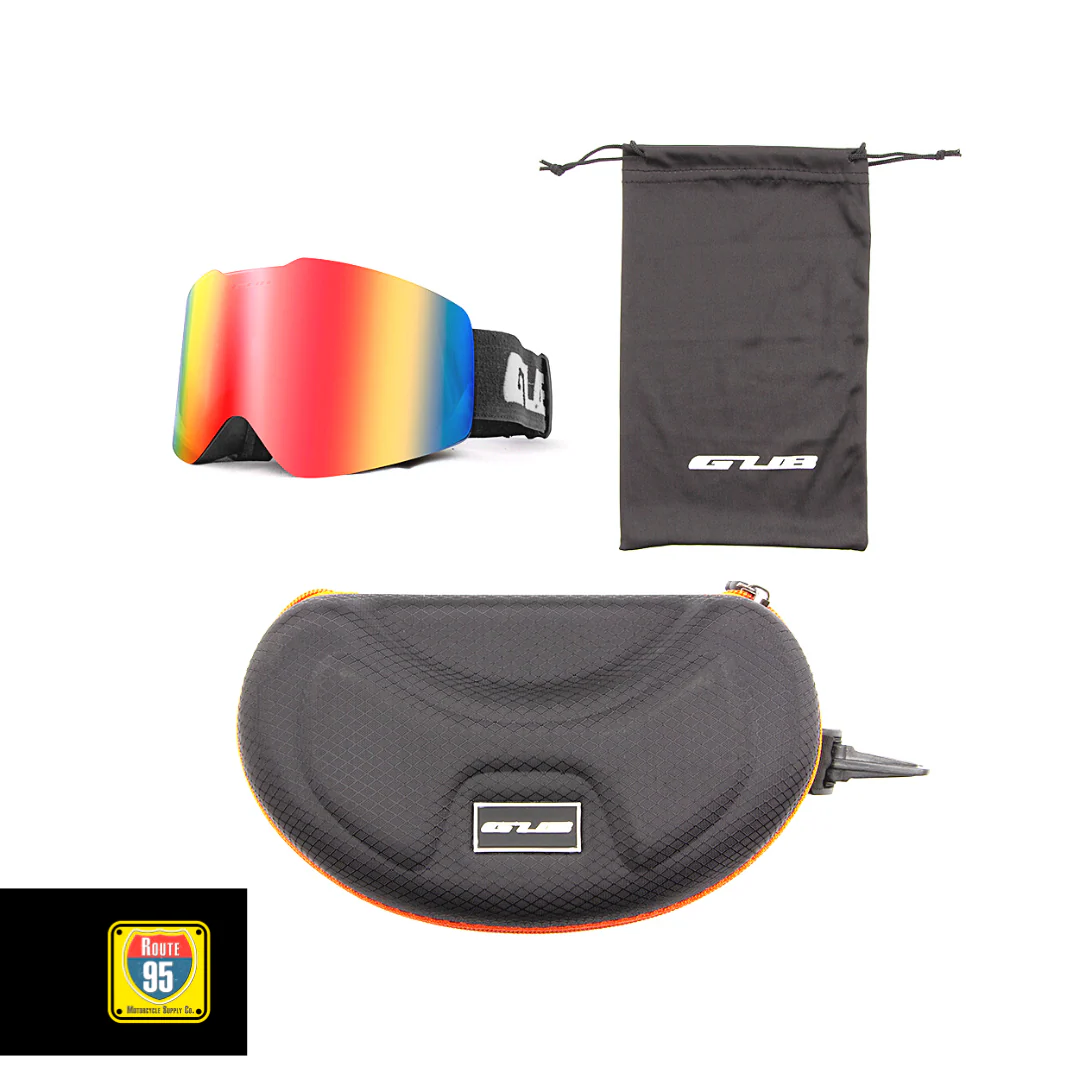 GUB Rally Pro Goggles- Matte Black-Red Lens - Image 9