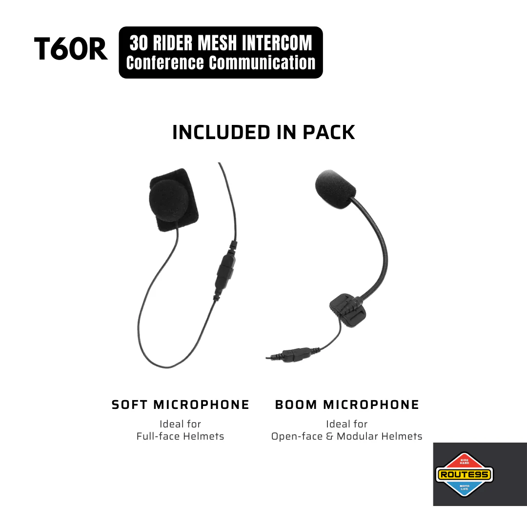 Route95 T60R Mesh HD Universal Intercom For Helmet - Image 3